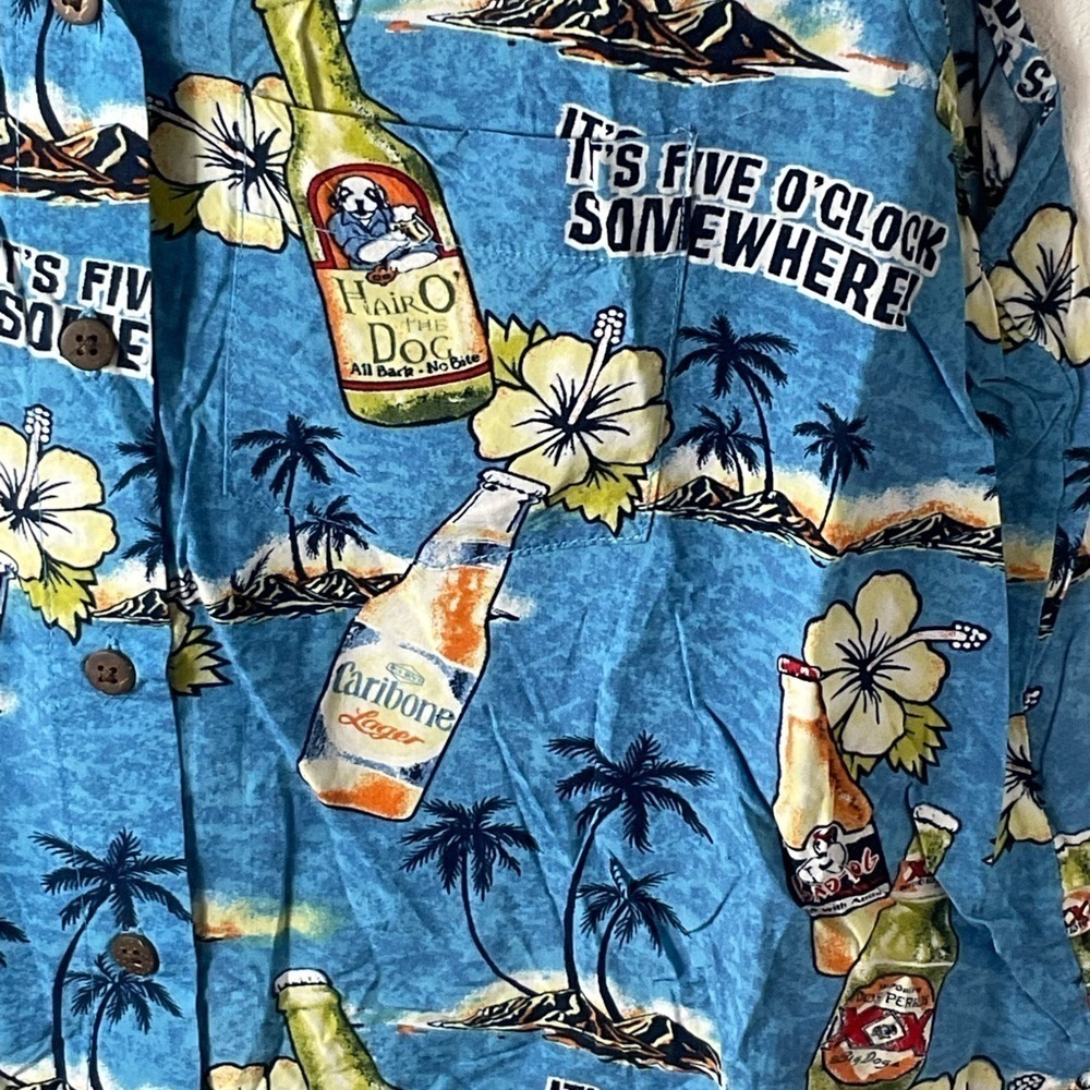 VTG Y2K Big Dogs Blue Beer Drink Shirt Sz XL - Picture 3 of 4